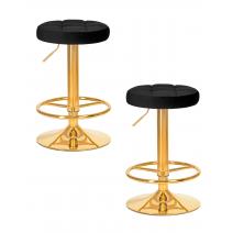  Набор 2 шт Табурет барный DOBRIN BRUNO GOLD, черный велюр (MJ9-101), фото 1 