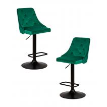  Набор 2 шт Стул барный DOBRIN JOSEPH BLACK, зеленый велюр (MJ9-88), фото 1 