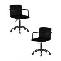  Набор 2 шт Офисное кресло для персонала DOBRIN TERRY BLACK, черный велюр (MJ9-101), фото 1 