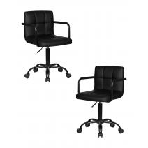 Набор 2 шт Офисное кресло для персонала DOBRIN TERRY BLACK, чёрный, фото 1 