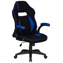  Кресло игровое DOBRIN RICK, черно-синяя ткань, фото 1 