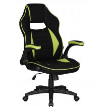  Кресло игровое DOBRIN RICK, черно-светло-зеленая ткань, фото 1 