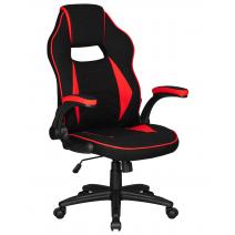  Кресло игровое DOBRIN RICK, черно-красная ткань, фото 1 