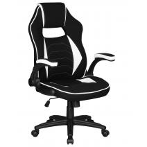  Кресло игровое DOBRIN RICK, черно-белая ткань, фото 1 