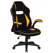  Кресло игровое DOBRIN RICK, черно-желтая ткань, фото 1 