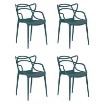  Набор 4 шт Стул обеденный DOBRIN MASTERS, морской волны (G-05), фото 1 