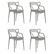  Набор 4 шт Стул обеденный DOBRIN MASTERS, светло-серый (GR-01), фото 1 