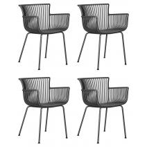  Набор 4 шт Стул обеденный DOBRIN ROSS, темно-серый (GR-04) без подушки, фото 1 