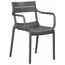  Стул обеденный DOBRIN TIM ARM, темно-серый (GR-04), фото 1 