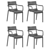  Набор 4 шт Стул обеденный DOBRIN TIM ARM, темно-серый (GR-04), фото 1 