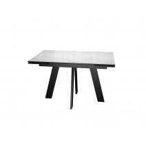  Стол DikLine SFM120 стекло Оптивайт Белый мрамор/подстолье черное/опоры черные (2 уп.), фото 5 