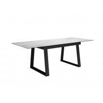  Стол DikLine DKZ160 Керамика Tianshan White (белый полуглянец)/подстолье черное/опоры черные (2 уп.), фото 3 