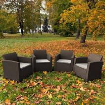  Комплект из 4-х кресел LANA в коричневом цвете, фото 1 