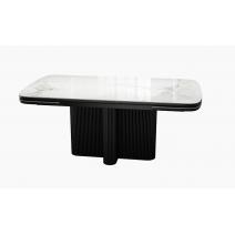  Стол DikLine SKO180 Керамика Пандора Серый глянец YB8020122BG/подстолье черное/опоры черные (2 уп.), фото 6 