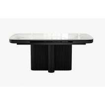  Стол DikLine SKO180 Керамика Пандора Серый глянец YB8020122BG/подстолье черное/опоры черные (2 уп.), фото 3 