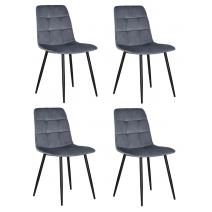  Набор 4 шт Стул обеденный DOBRIN CHILLY, Серо-голубой Holland 14, основание черное, фото 1 