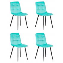  Набор 4 шт Стул обеденный DOBRIN CHILLY, Мятный Holland 50, основание черное, фото 1 