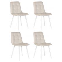  Набор 4 шт Стул обеденный DOBRIN CHILLY, Кремовый Holland 05, основание белое, фото 1 