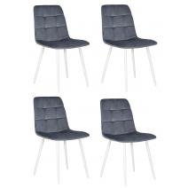  Набор 4 шт Стул обеденный DOBRIN CHILLY, Серо-голубой Holland 14, основание белое, фото 1 