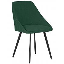  Стул обеденный DOBRIN STELLA, ЭМАЛЬ ЧЕРНЫЙ МУАР велюр Catania Izumrud, фото 1 
