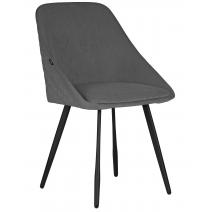  Стул обеденный DOBRIN STELLA, ЭМАЛЬ ЧЕРНЫЙ МУАР велюр Catania Stone, фото 1 