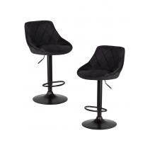  Набор 2 шт Стул барный DOBRIN LOGAN BLACK, черный велюр (MJ9-101), фото 1 