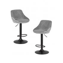  Набор 2 шт Стул барный DOBRIN LOGAN BLACK, серый велюр (MJ9-75), фото 1 