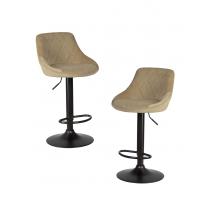  Набор 2 шт Стул барный DOBRIN LOGAN BLACK, мокко велюр (MJ9-9), фото 1 