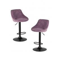  Набор 2 шт Стул барный DOBRIN LOGAN BLACK, пудрово-сиреневый велюр (MJ9-52), фото 1 