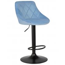  Стул барный DOBRIN LOGAN BLACK, пудрово-голубой велюр (MJ9-74), фото 1 