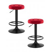  Набор 2 шт Табурет барный DOBRIN BRUNO BLACK, бордо велюр (MJ9-43), фото 1 