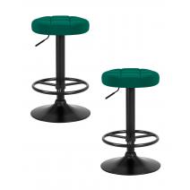  Набор 2 шт Табурет барный DOBRIN BRUNO BLACK, зеленый велюр (MJ9-88), фото 1 