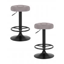  Набор 2 шт Табурет барный DOBRIN BRUNO BLACK, серый велюр (MJ9-75), фото 1 