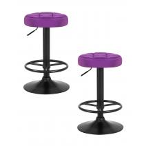  Набор 2 шт Табурет барный DOBRIN BRUNO BLACK, фиолет велюр (MJ9-58), фото 1 