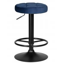  Табурет барный DOBRIN BRUNO BLACK, синий велюр (MJ9-117), фото 1 
