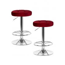  Набор 2 шт Табурет барный DOBRIN BRUNO, бордовый велюр (MJ9-43), фото 1 