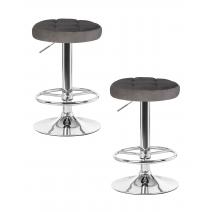 Набор 2 шт Табурет барный DOBRIN BRUNO, серый велюр (MJ9-75), фото 1 