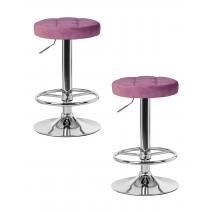 Набор 2 шт Табурет барный DOBRIN BRUNO, пудрово-сиреневый велюр (MJ9-52), фото 1 