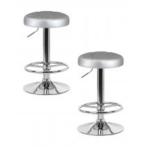  Набор 2 шт Табурет барный DOBRIN BRUNO, серебряный, фото 1 