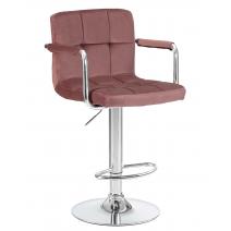  Стул барный DOBRIN KRUGER ARM, пудрово-розовый велюр (MJ9-32), фото 1 