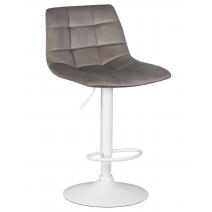  Стул барный DOBRIN TAILOR WHITE, серый велюр (MJ9-75), фото 1 
