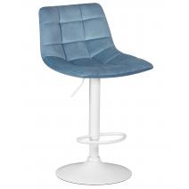  Стул барный DOBRIN TAILOR WHITE, пудрово-голубой велюр (MJ9-74), фото 1 