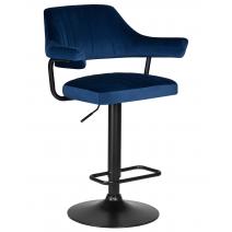  Стул барный DOBRIN CHARLY BLACK, синий велюр (MJ9-117), фото 1 
