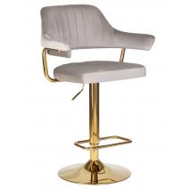  Стул барный DOBRIN CHARLY GOLD, серый велюр (MJ9-75), фото 1 