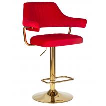  Стул барный DOBRIN CHARLY GOLD, красный велюр (MJ9-45), фото 1 