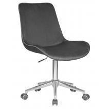  Кресло офисное DOBRIN DORA, серый велюр (1922-19), хромированная сталь, фото 1 