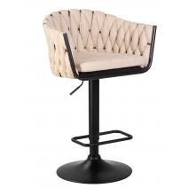  Стул барный DOBRIN LEON, бежевая ткань (LAR 275-1), фото 1 