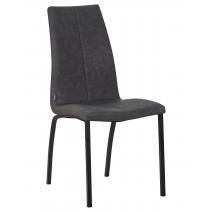  Стул обеденный DOBRIN MARK, черные ножки, серая антрацитовая винтажная экокожа (RU-08), фото 1 