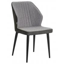  Стул обеденный DOBRIN KEVIN, черные матовые ножки, Сиденье серая ткань FC-09, Спинка антрацит кожзам RU-08, фото 1 