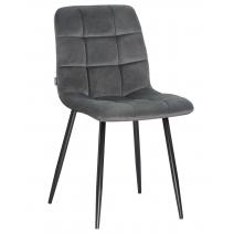 Стул обеденный DOBRIN ALEX, черные матовые ножки, темно-серый велюр (V108-91), фото 1 